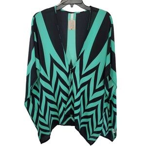 NWT Tyche Poncho Style Lightweight Blouse, Size Medium